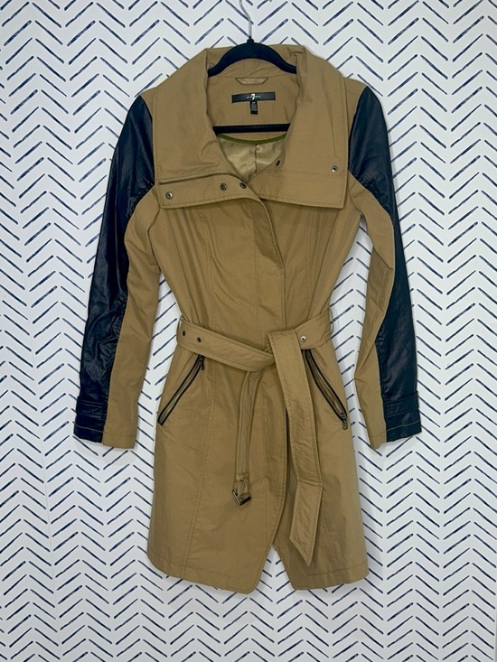 7 For All Mankind Jackets & Blazers - 7 for All Mankind Water Repellant Trench beige black small